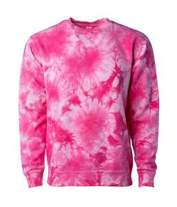 Adulto Tie-Dye Camisa de manga larga Adulto Supersoft Marbled Tie-Dye Sudadera de cuello redondo Independent Trading Co Sudaderas - Product Image 5