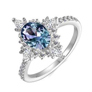 Jeulia Vintage Halo <b>Opal</b> Engagement <b>Ring</b> in Rhodium Plated Sterling Silver - Product Image 2