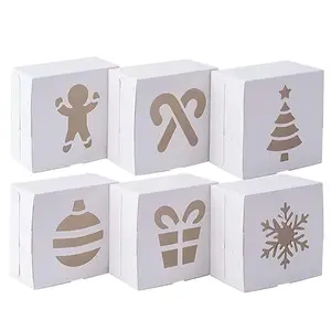 Оптовая продажа дешевые пищевые 8x8x2 печенье торт квадратные упаковочные коробки для Рождества
