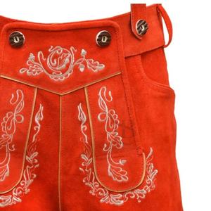 Shorts décontractés pour hommes en cuir véritable bavarois LEDERHOSEN, à séchage rapide, respirants, à taille mi-haute, brodés - Product Image 2