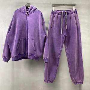 Conjunto Deportivo Extra Grande de Algodón 100% Premium, Bordado 3D, Talla Grande, Logotipo Personalizado Impreso, Pantalones Holgados con Lavado Ácido y Pedrería - Product Image 4