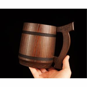 Jarra de Cerveza de Madera Hecha a Mano de 600 ml, Jarra de Café Creativa de Madera Estilo Vikingo, Jarra Retro con Diseño de Corteza de Árbol para Bares, Jarra de Madera - Product Image 4