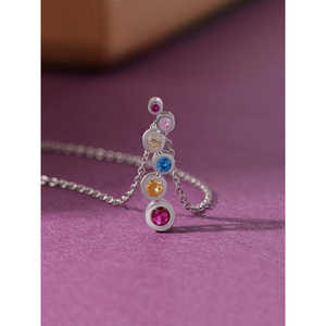 Pendentif linéaire sucette pour femmes à la mode alliage plaqué rhodium cuivre laiton et Zircon bijoux avec chaîne à maillons cadeau parfait - Product Image 2