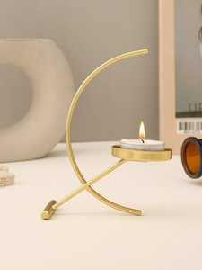 Candelabro de Pilar en Espiral de Metal Dorado de Lujo con Pantalla de Cristal, Centro de Mesa Único para Bodas, Ramadán, Decoración del Hogar y Festivales - Product Image 5