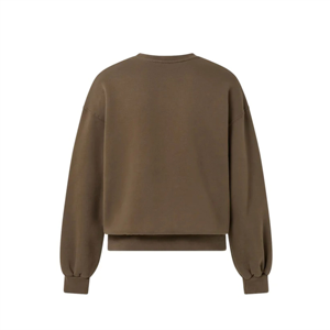 เสื้อสเวตเชิ้ตคอกลมสีน้ำตาลเข้มสำหรับผู้ชาย สกรีนโลโก้ได้ เนื้อผ้าหนา แขนยาว สวมใส่สบาย สไตล์สตรีทแวร์ รับผลิตแบบ OEM ODM ขายส่ง - Product Image 2