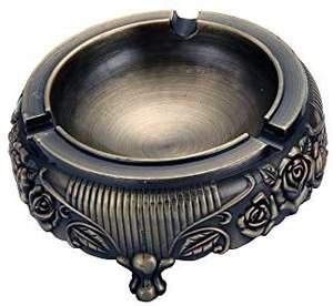 Cendrier classique pour maison bureau hôtel Bar bol design moderne cendrier en métal Aluminium forme ronde or Antique voiture table cendrée - Product Image 2