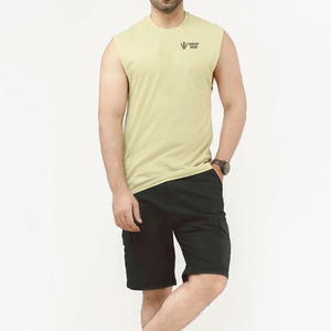 เสื้อแขนกุดสำหรับผู้ชายเสื้อสีผ้านิ่มแห้งเร็วสำหรับใช้กลางแจ้งดีไซน์ล่าสุด - Product Image 2