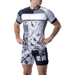 Vente en gros de Rash Guard pour hommes, meilleure qualité, logo imprimé personnalisé, toile, technique de sublimation, meilleur prix, techniques lavées - Product Image 4