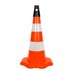 Ensemble de 5 cônes de signalisation en PVC de 52 cm, doublement réfléchissants, légers, pour la gestion du trafic - Product Image 5