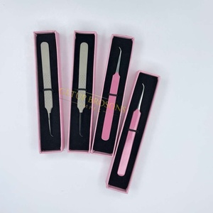 GETUP BROSONS IMPEX Cils de volume russe de précision anti-magnétiques en acier inoxydable de haute qualité, pointe argentée rose nude à 45 degrés - Product Image 3