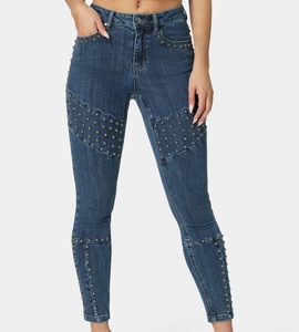 2025 femmes taille haute perles <span class=keywords><strong>Leggings</strong></span> imitatifs <span class=keywords><strong>Leggings</strong></span> mode rétro haute élastique Stretch cheville pantalon <span class=keywords><strong>jean</strong></span> décontracté - Product Image 1