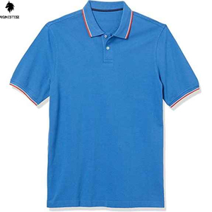 เสื้อยืดคอกลมผู้ชายผ้าคอตตอนคุณภาพสูงสำหรับฤดูร้อนเสื้อโปโลสุดเท่ - Product Image 1