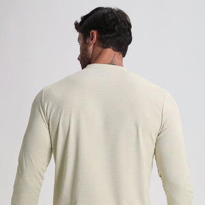 Camisa Henley de manga larga de moda personalizada elegante y cómoda para hombre para ropa informal y profesional - Product Image 4