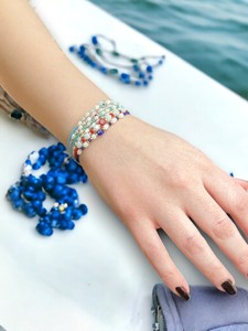 DAFNI BIG PAZAR สร้อยข้อมือลูกปัดสไตล์โบฮีเมียนหินธรรมชาติเคลือบโลหะมีค่าประดับจิ๋วของขวัญยูนิเซ็กซ์จากอิสตันบูล - Product Image 6