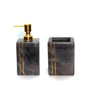 Ensemble de salle de bain en marbre Ensemble de bain en marbre 3 pièces pour chambre d'hôtel Accessoires de salle de bain en vente personnalisée - Product Image 5