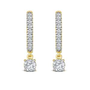 Boucles d'oreilles en diamant de laboratoire de 1 carat, taille brillant, or jaune, solitaire classique, 6 grammes, cadeau d'anniversaire, Vala Brothers Luxury - Product Image 5