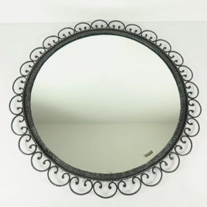 Miroir rond en fer forgé années 70 - Product Image 1