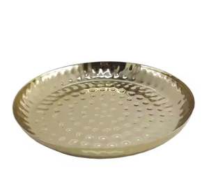 Plateau de service personnalisé haut de gamme en métal plaqué or, design contemporain léger, artisanat métallique pour la maison, l'hôtel et le restaurant - Product Image 4