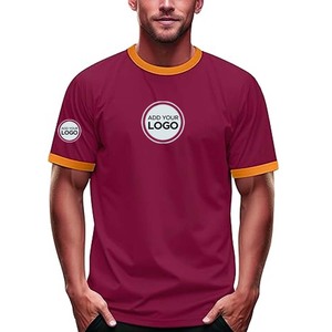 เสื้อยืดออกกำลังกายแบบเป็นมิตรกับสิ่งแวดล้อมสำหรับผู้ชาย เสื้อยืดกีฬาวิ่งออกกำลังกายในยิม แห้งเร็ว แบบริงเกอร์ - Product Image 1