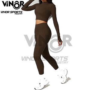 Premium Workout Sets for Women 3 Piece High Waisted Seamless <b>Leggings</b> <b>Crop</b> Top and Jacket Gym Yoga Outfit Stretchy Sports Bra - Product Image 3