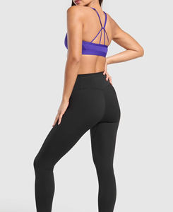 สปอร์ตบราคุณภาพสูงสำหรับผู้หญิงไซส์ใหญ่ สายไขว้ รองรับทรงได้ดีเยี่ยม ไร้ตะเข็บ เหมาะสำหรับออกกำลังกาย - Product Image 4