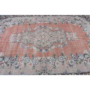 Tapis turc, grand tapis de 6x9,4 pieds, tapis marocain rouge - Product Image 5