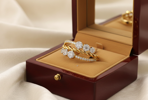 Bague de fiançailles tendance en or torsadé avec grappe de diamants pour femme - Product Image 4