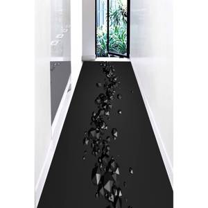 Tapis à motifs sphériques, Tapis noir, Tapis futuriste, Tapis moderne, Tapis d'entrée, Tapis à poils doux - Product Image 5