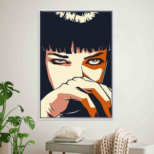 Modern Pulp Fiction Canvas Print: Sleek, Artistic Home Decor,WHITE <b>FRAMED</b> CANVAS - Product Image 1