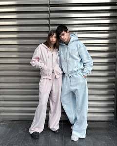 เสื้อมีฮู้ดผ้าเกล็ดปลาแบบซิปเข้ารูปสำหรับสตรีทแวร์มีซิปปักโลโก้ได้ด้วยเทคนิคบ็อกซี่ใส่ได้450แกรม - Product Image 4