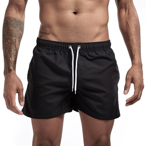 Pantalones cortos para correr para hombre, pantalones cortos tejidos de secado rápido de una sola capa, pantalones cortos informales de cinco puntos de Color sólido, pantalones cortos deportivos para hombre - Product Image 3