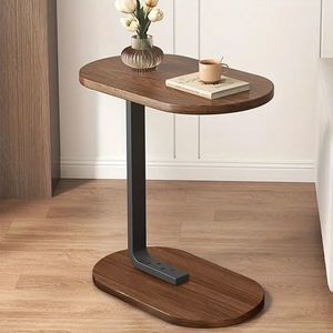 Elegante mesa auxiliar de madera de acacia con diseño de estante abierto ideal para guardar macetas de libros o artículos decorativos en cualquier habitación - Product Image 4