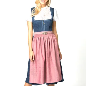Traditional Dirndl Oktoberfest Costume Lady Bavarian Plaid Clubwear dirndl dress Newest Design ladies dirndl dress