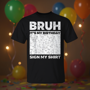 T-shirt à manches courtes pour fête d'anniversaire, unisexe, noir, col rond, avec motif graphique, pour adulte - Product Image 3