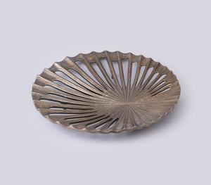 Bol décoratif en verre élégant avec support en métal feuille d'or antique, plateau de centre de table de luxe - Product Image 5