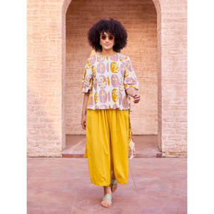 Ensemble coordonné deux pièces en coton uni pour femmes Panjim - Tenue de bureau - Product Image 2