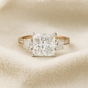 แหวนแต่งงานสุดหรูสีทอง14KT สำหรับเจ้าหญิงตัดเพชรโมอิสซาไนท์สำหรับงานเลี้ยง - Product Image 1