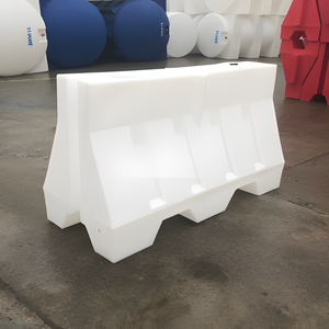 Barrière de sécurité en HDPE blanc 120x80x50cm, barrière de circulation intérieure - Product Image 2