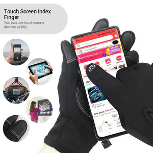 NOUVEAUX Gants d'hiver pour moto en cuir PU, chauds, pour homme, antidérapants, compatibles écran tactile, imperméables, à doigts séparés, pour le cyclisme, en polaire, pour la neige - Product Image 5