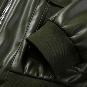 Chaqueta de Lona para Hombre, Diseño Nuevo 2025, con Cuello Alto, Mangas Completas, Ligera, para Invierno, Material de Cuero Fino - Product Image 6