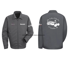 Chaquetas de sarga mecánico de lona Chaquetas de lona con logotipo bordado personalizado Chaquetas de lona Hombres Otoño Primavera Chaquetas para hombres - Product Image 1