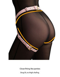 ウェアラブルディルドハーネスセット - 交換可能なディルドレザーパンティスタイル ソフトクリスタルソフトディルド 強力な吸盤ベース レズビアン向け - Product Image 3