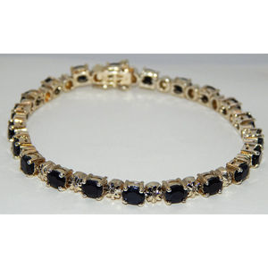 Set bracciale Tennis in zaffiro e diamanti da 5,25 ct. Gioielli 925 moda in argento Sterling - Product Image 3