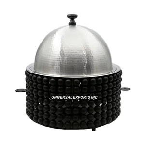 Chauffe-plats en métal fini noir Casserole de créateur faite à la main de qualité supérieure Nouvelle marmite en métal faite à la main de belle qualité - Product Image 1