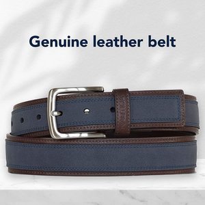 Cinturón Reversible de Cuero Vacuno con Hebilla Plateada, Color Sólido, Estilo Casual, Diseño de Moldeo de una Sola Pieza - Product Image 5
