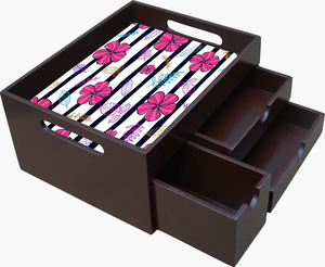 Caja de cajón de joyería de madera con estampado de esmalte artístico para tesoros personales y almacenamiento elegante de Tradebyd - Product Image 3
