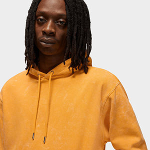 Venta al por mayor 500Gsm Heavyweight sudadera térmica Vintage desgastado sudadera de gran tamaño para los hombres 100% algodón ácido lavado a la piedra de invierno - Product Image 5