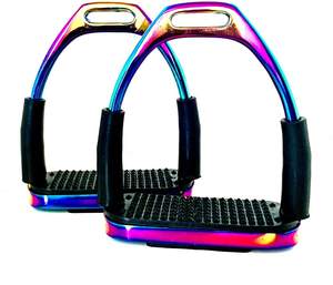 Estribos de Seguridad para Caballos con Brillo Arcoíris Flexible, Protección Antideslizante para Tobillos, Equipo Ecuestre para Montar a Caballo - Product Image 2