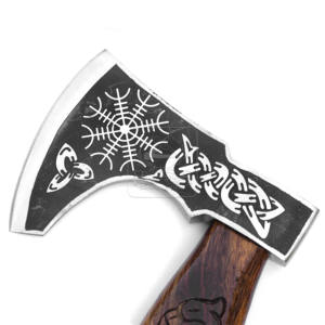 Hacha Vikinga Tomahawk DD-VikingAxe-117, Hacha de Acero Forjada a Mano con Mango de Madera, Alta Calidad, 4 Filos de Corte, 20 Pulgadas de Largo - Product Image 3