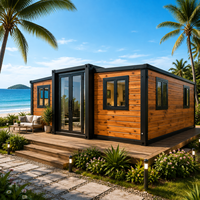 Maison conteneur modulaire portable de 40 pieds à structure en acier, extensible et respirante, pour hôtel extérieur, ferme, chambre et salle à manger